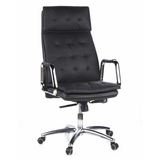Black Professional Executive Chair VILLA 20 with quilted upholstery and five-caster base by hjh OFFICE – 360-degree view (front view 20°)