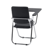 Black Folding chair Esto T with integrated writing tablet and chrome frame by hjh OFFICE