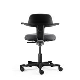 Rear view of the dark grey Work Chair WORK 40 with five castors and plastic frame by hjh OFFICE