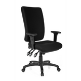 Black Professional Office Chair ZENIT HIGH with armrests and five-caster base by hjh OFFICE – 360-degree view (front three-quarter view 40°)