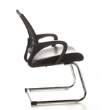 Black Cantilever chair VISTO NET V with mesh back, padded seat and armrests by hjh OFFICE – 360-degree view (side profile 100°)