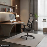 Black Professional Office Chair ENJOY ULTRA GEN2 with mesh back and headrest by hjh OFFICE (AI-generated image)