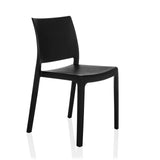 Black Outdoor chair T37 V with a simple backrest and four legs by hjh LIVING – 360-degree view (front three-quarter view 45°)
