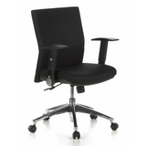 Black Professional Office Chair LAGUNA PRO with armrests and a five-caster base by hjh OFFICE – 360-degree view (front three-quarter view 40°)