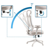 Height adjustment and 90 degree recline of the backrest of the Home Office Chair Ergomy Colore by MyBuero