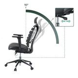Adjustable backrest up to 90 degrees and control lever of the Professional Office Chair ERGO LINE II PRO by hjh OFFICE