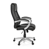 Black Gaming chair RELAX CL180 with padding and five-caster base by MyBuero – 360-degree view (side profile 80°)