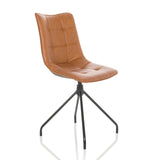 Brown Upholstered chair TARVISO PU with stitching and four-legged frame by hjh OFFICE – 360-degree view (front three-quarter view 45°)