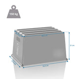 Dimensional drawing of the Step stool TIO-E1 with 52.5 × 37.5 cm and a load capacity of 150 kg by hjh OFFICE