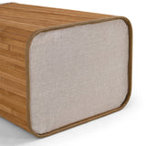 Beige fabric base with brown rim of the Falster 72 laundry basket by hjh LIVING
