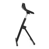 Black Standing aid TOP WORK 31 with seat shell and T-foot by hjh OFFICE – 360-degree view (side profile 100°)