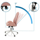 Height and tilt adjustment up to 90 degrees of the AVEA Home Office Chair in pink by hjh OFFICE