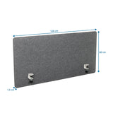 Dimensional drawing of the Table partition FLEXMIUT 3D in grey, 120 × 60 cm, by hjh OFFICE