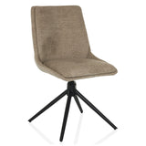 Beige upholstered chair TARVISO I with black four-star base by hjh LIVING – 360-degree view (front view 15°)