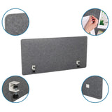 Grey table partition FLEXMIUT 3D with mounting clips and rounded corners by hjh OFFICE