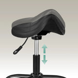 Height-adjustable seat of the Sattix office chair in black with lever and gas spring by hjh OFFICE