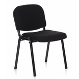 Black Four-legged chair XT 600 SW with padded seat and backrest by hjh OFFICE – 360-degree view (front three-quarter view 40°)