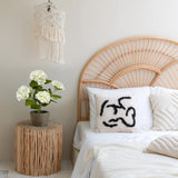 Artificial plant HYDRANGEA in green and white in a grey pot on a side table by hjh OFFICE