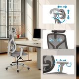 Adjustable headrest, lumbar support and armrests of the High End Office Chair CASSILIS W by hjh OFFICE