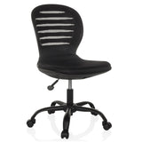 Black Home Office Chair CASLA with mesh back and five-caster base by hjh OFFICE – 360-degree view (front three-quarter view 30°)