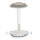 360-degree swivel function of the BALANCE SIT III W standing aid in white and grey by hjh OFFICE