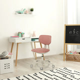 Pink Swivel Chair – Children KIDDY CLASSIC with castors and white base by hjh OFFICE