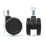 Dimensional drawing of the Castors 5x ROLO COLOR 60 11mm/60mm with a diameter of 6 cm by hjh OFFICE