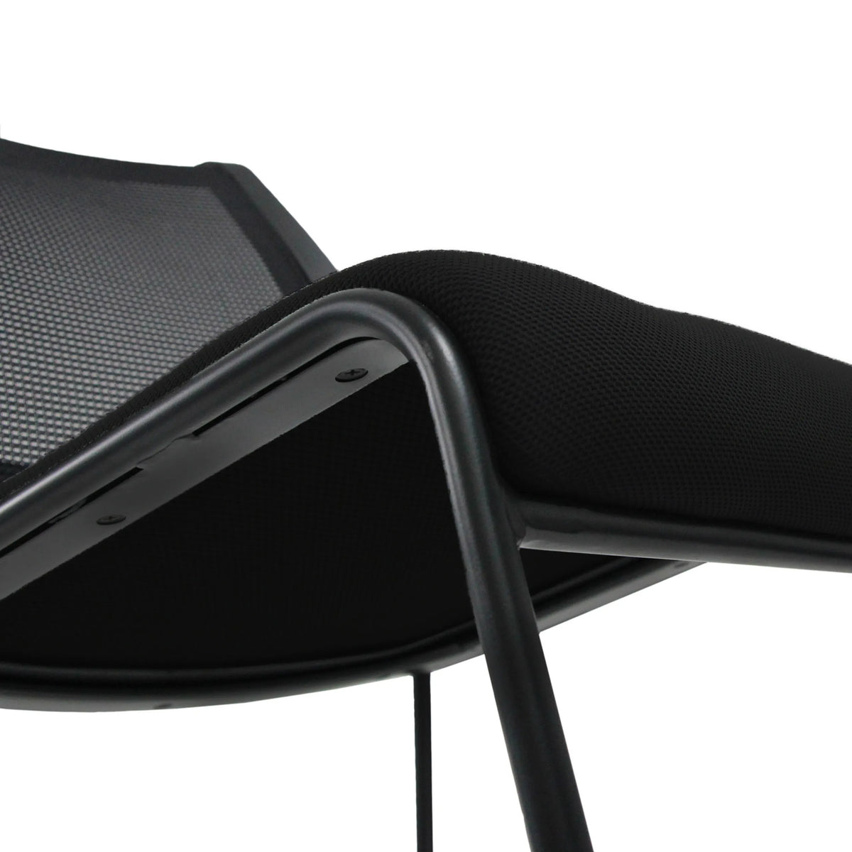 Black metal frame and mesh upholstery of the guest chair PADUA V by hjh OFFICE
