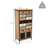 Dimensional view of the Chest of drawers CONTINENTO HIGH with 123 × 60 cm and a load capacity of 50 kg by hjh LIVING