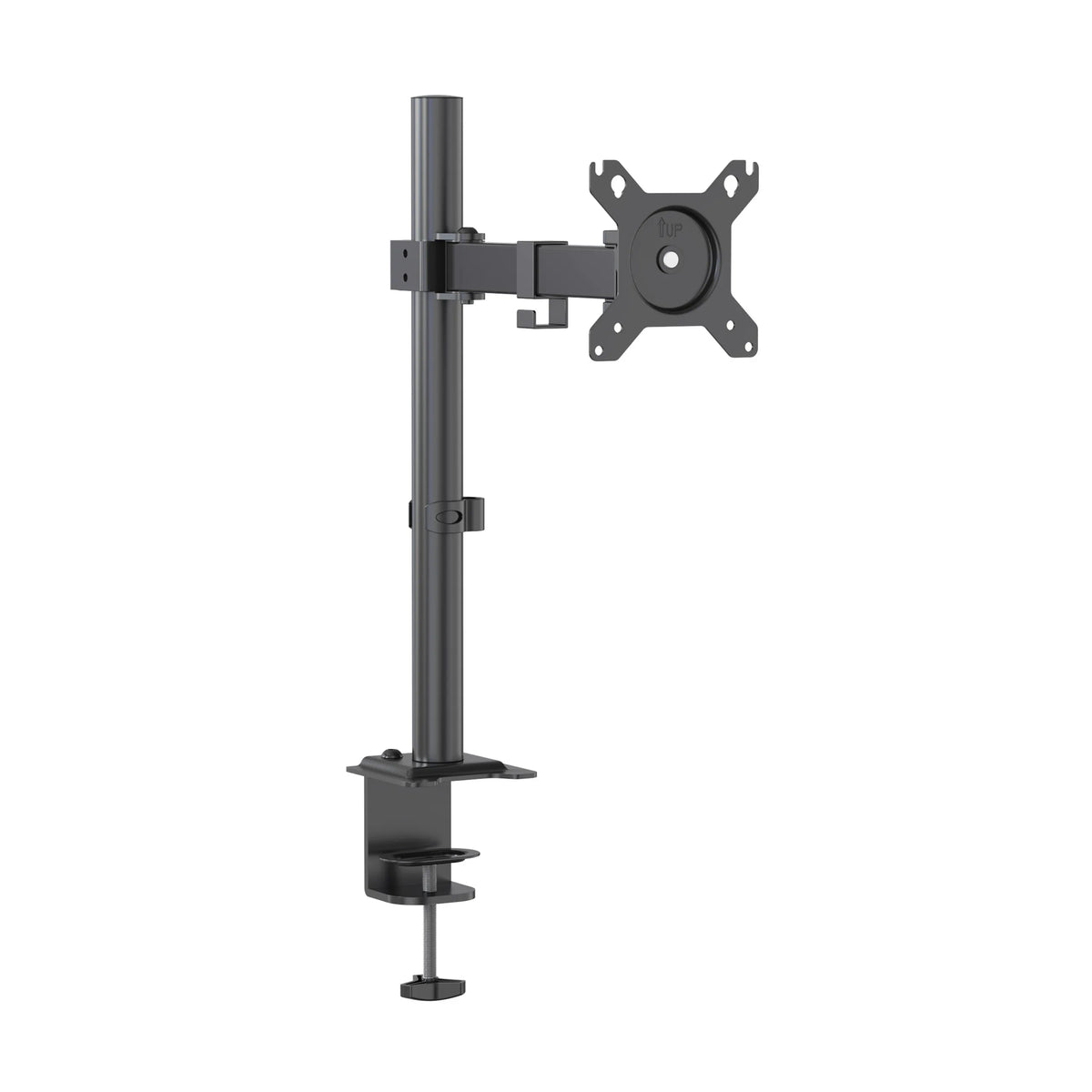 Black Monitor Mount Ergomount M1 with height-adjustable pole and VESA plate by hjh OFFICE