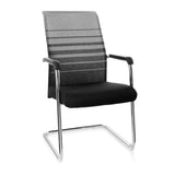 Black-grey Cantilever chair FALCONE V with mesh back, armrests and sled base by hjh OFFICE – 360-degree view (front view 20°)