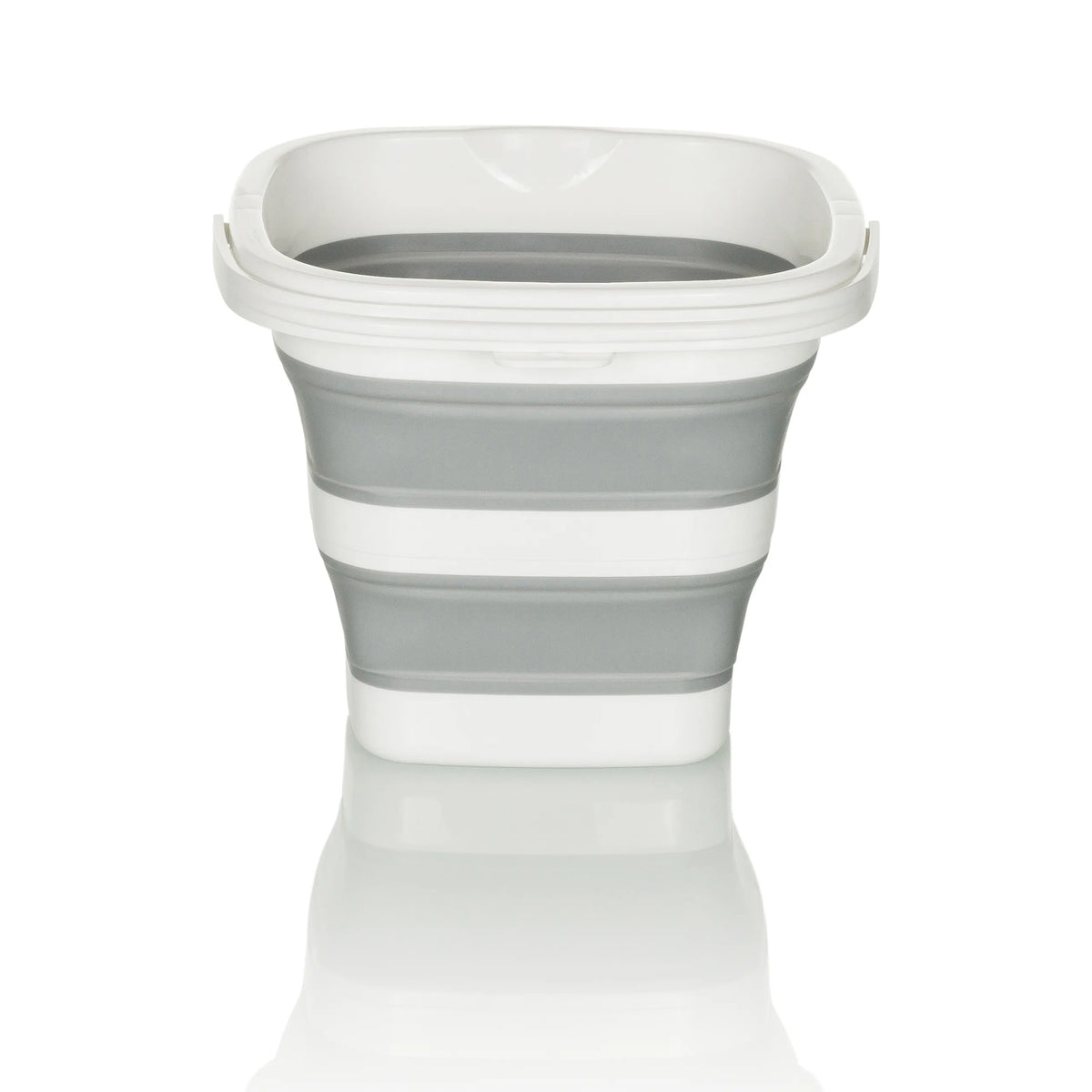 Grey-white Folding container CLEAN SILE with foldable wall elements by hjh OFFICE – 360-degree view (front view 0°)
