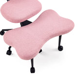 Pink textured upholstery of the Asanasit meditation chair on a black wheeled frame by hjh LIVING