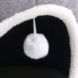 White play ball on a string inside the PAWY R cat cave by hjh LIVING