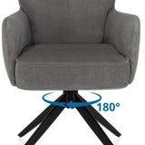 Swivel function with 180° rotation of the TARUGO upholstered chair in grey by hjh LIVING