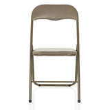 Taupe folding chair TUDELA BASIC with PVC padding by hjh OFFICE – 360-degree view (front view 0°)