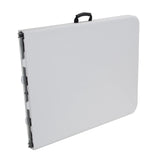 Folded folding table EASY UP MULTI II in white, 152 x 70 cm, with carrying handle by hjh OFFICE