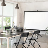 Two black Outdoor chairs TUDELA XXL PRO with perforated seats at a table by hjh OFFICE