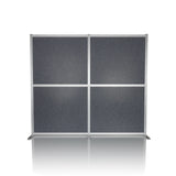 Grey Partition wall FLEXMIUT MODUL with aluminium frame and feet by hjh OFFICE – 360-degree view (front view 0°)