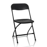 Black Outdoor chair TUDELA XXL B with simple backrest and metal frame by hjh OFFICE – 360-degree view (front view 15°)