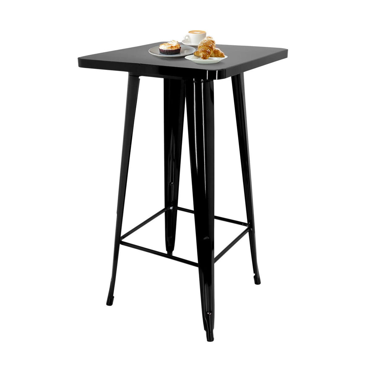 Black Bar table VANTAGGIO HIGH T with square top and four legs by hjh OFFICE