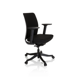 Black Professional Office Chair SENATOR with armrests and a five-caster base by hjh OFFICE – 360-degree view (front three-quarter view 60°)