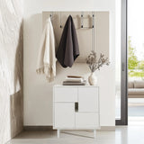 White Chest of drawers LYKKJA with asymmetrical compartment design and four legs by hjh LIVING