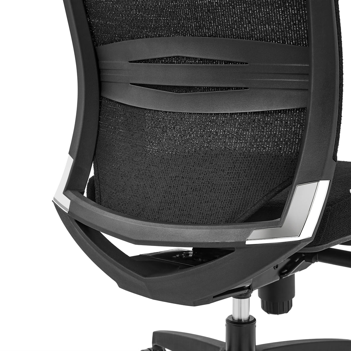 Back of the mesh backrest of the Professional Office Chair PORTO MAX HIGH I in black by hjh OFFICE