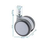 Dimensional drawing of the 5x ROLO MOVE 60 11mm/60mm Castors with a diameter of 6 cm and a height of 6.7 cm by hjh OFFICE
