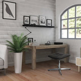 Upholstered stool SARANTO with black fabric cover and four-star metal base in a bright room by hjh OFFICE