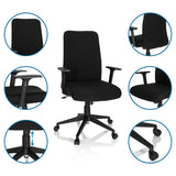 Black Home Office Chair COSIO I with armrests, castors and gas spring by hjh OFFICE