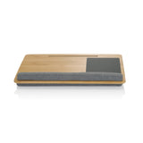 Grey bamboo Laptop Pad COMFILAP with integrated wrist rest cushion by hjh OFFICE – 360-degree view (front view 0°)