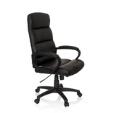 Black Professional Executive Chair FUTURA 100 with quilted upholstery and five-caster base by hjh OFFICE – 360-degree view (front three-quarter view 60°)