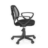 Black Swivel Chair – Children KIDDY CD with mesh back and five-caster base by hjh OFFICE – 360-degree view (side profile 80°)